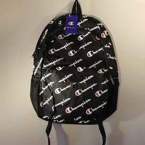 New Black Champion Backpack Black Full Size
